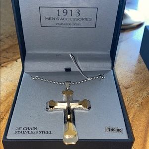 Men’s Stainless Steel Cross Necklace
